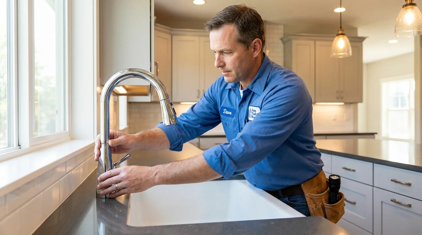 Kitchen faucet installation by Johns Plumbing LLC in Pinehurst